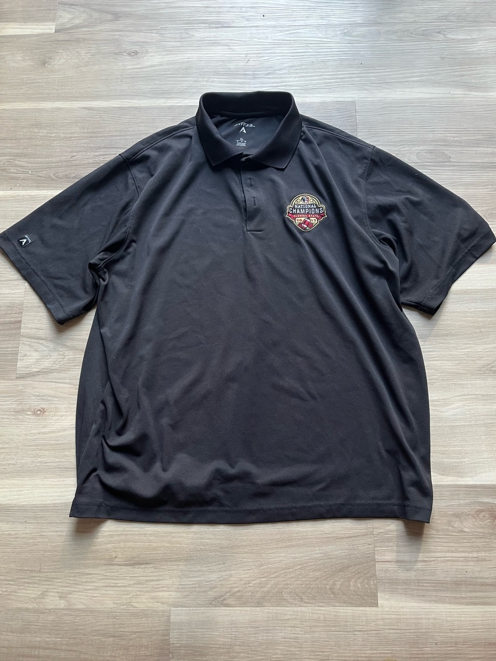 FSU National Champions Black Polo with Multicolor Champions Patch size XL